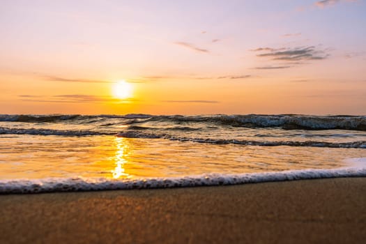 beautiful seascape at sunrise, with a place for an inscription. High quality photo