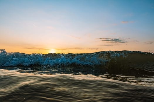 beautiful seascape at sunrise, with a place for an inscription. High quality photo