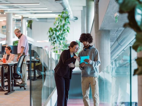 In a modern startup office, a diverse group of young professionals collaboratively tackles various business problems and challenges, surrounded by their engaged colleagues, fostering innovation and productivity.