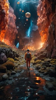 Journey to the center of the earth. AI generated