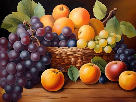 Still life compositions reflecting the colorful and delicious world of fruits offer a visual feast reflecting the richness of nature and the aesthetic beauty of fruits.