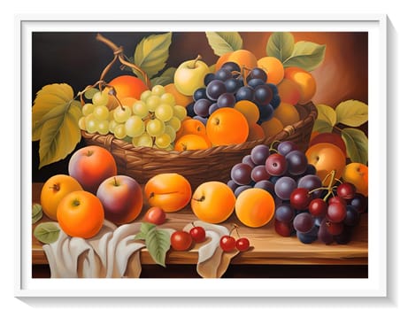 Still life compositions reflecting the colorful and delicious world of fruits offer a visual feast reflecting the richness of nature and the aesthetic beauty of fruits.