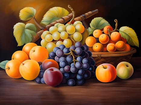 Still life compositions reflecting the colorful and delicious world of fruits offer a visual feast reflecting the richness of nature and the aesthetic beauty of fruits.