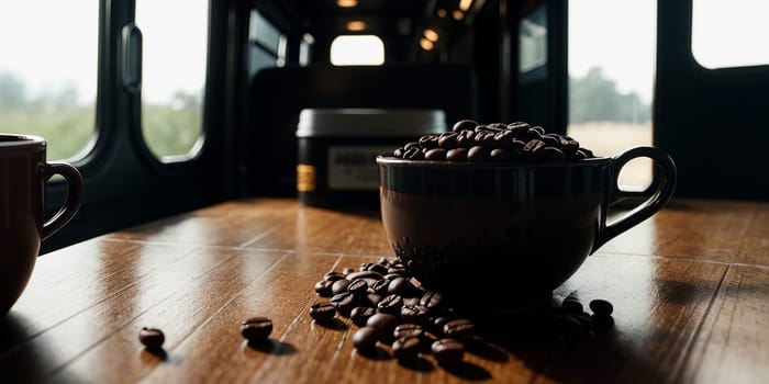 Roasted coffee beans background. High quality photo