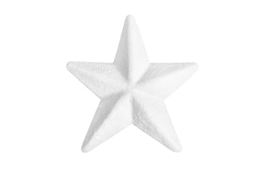 White Christmas decoration star isolated on white background.