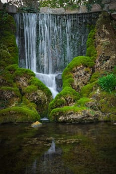 Waterfall in the park long exposure