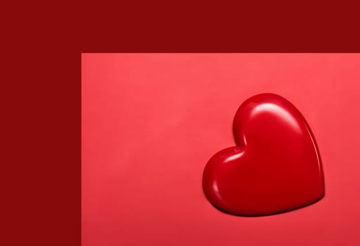 red 3d valantines heart shape on red background card for mothers day or valentines ai generated