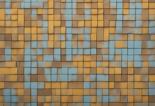 wall with yellow and brown pattern, dystopian tile texture, proportion light blue texture, tile, loosely cropped, slate, untethered stele, high focused Generate AI