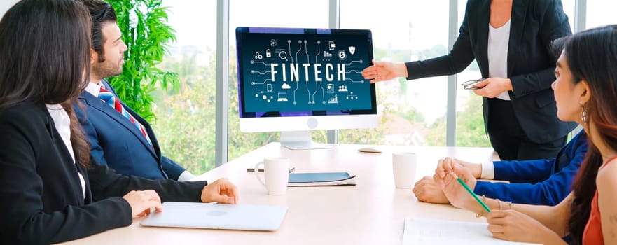 Fintech financial technology software for modish business to analyze marketing strategy