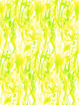 Botanical seamless pattern illustration with blooming yellow flowerfor textile
