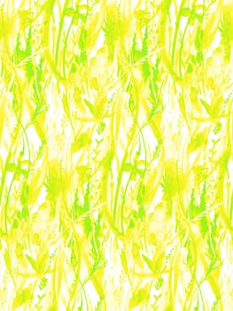 Botanical seamless pattern illustration with blooming yellow flowerfor textile