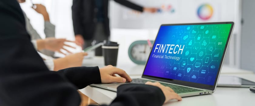 Fintech financial technology software for modish business to analyze marketing strategy