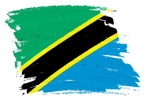 A Tanzania flag background paint splash brushstroke 3d illustration with clipping path