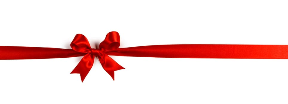 Red gift bow isolated on white background