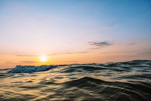 there is a place for an inscription Beautiful view of the seashore,storm waves.Beautiful sea background. High quality photo