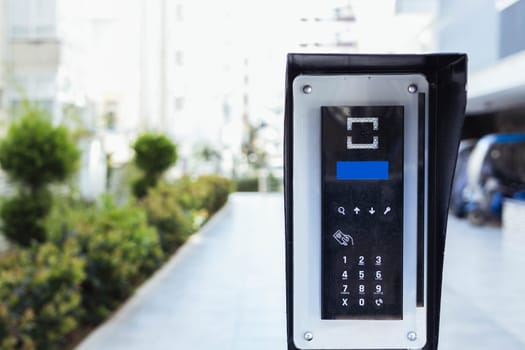 Video intercom near the entrance of the house. High quality photo