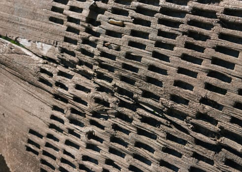 brown wooden structure, background with a place for an inscription. High quality photo