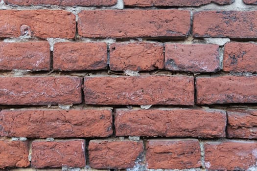 background of red bricks isolated.there is a place for the inscription wall with red bricks. High quality photo