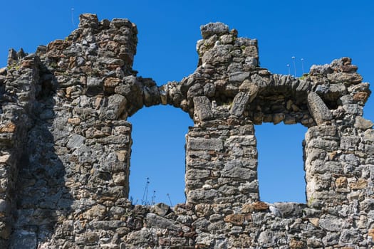 ancient fortress ruined.destroyed ancient building close-up. High quality photo