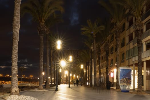 beautiful seascape, evening promenade there is a place for an inscription. High quality photo