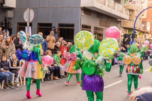 Carnival in Torrevieja, Spain February 12, 2023. High quality photo