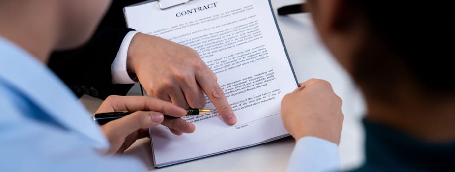 Couples file for divorcing and seek assistance from law firm to divide property after breakup. Obligations contract assist by lawyer in negotiating settlement agreement meeting. Panorama Rigid