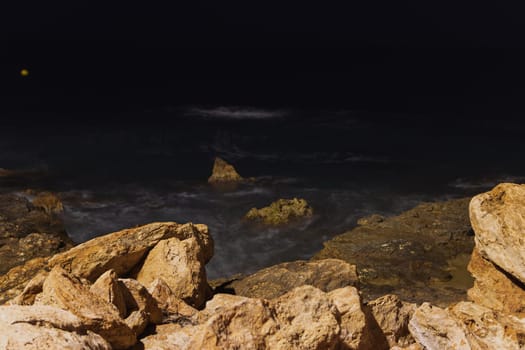 Beautiful view of the seashore,storm waves.Beautiful sea background. High quality photo