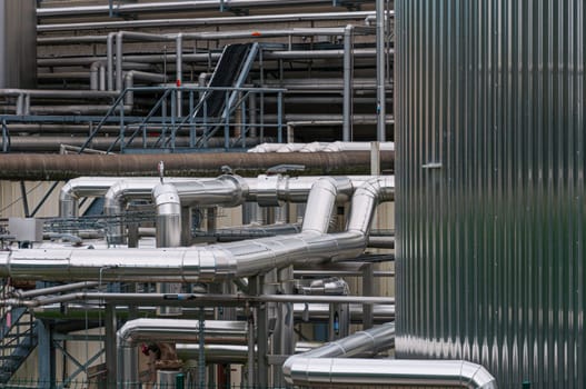 industrial plant. complex with pipes and tanks close-up. High quality photo