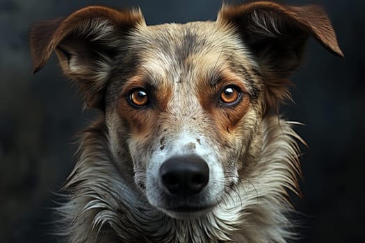 Portrait of a Whippet, close up cropped photo, neutral light. Ai generative art