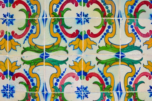 Portuguese azulejo tiles. Color pattern. Watercolor seamless pattern