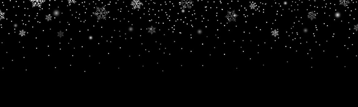 Glitter white color snowflake particles background effect for luxury greeting card. Christmas glowing light bokeh background texture.