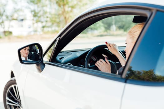 woman driving a car driver journey