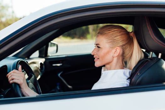 woman driving a car driver journey