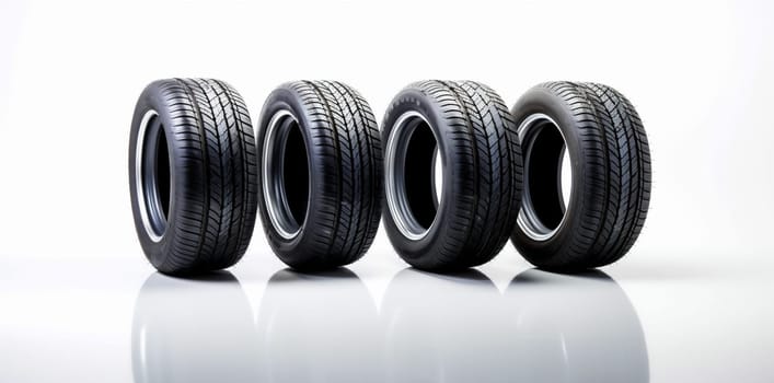 isolated object tire disc wheel change auto car white automobile tyre sport stack rubber industry black road speed background rim drive. Generative AI.