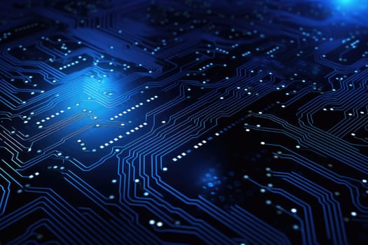 Computer technology image with circuit board background, ideal for various topics related to computers and AI by generated AI.