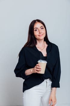 woman with a cup of hot coffee tea