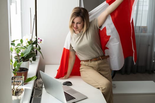 Canada National Flag Business Communication Connection Concept. High quality photo
