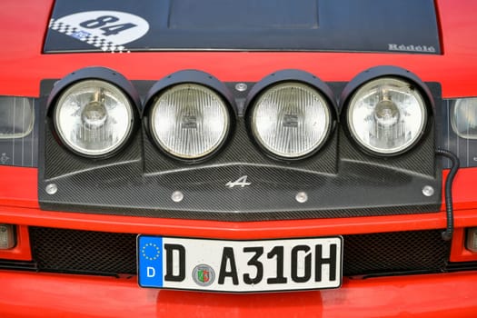 DIEPPE, FRANCE - MAY 29, 2022: Alpine car modele A610 exposition Vintage and classic Cars.