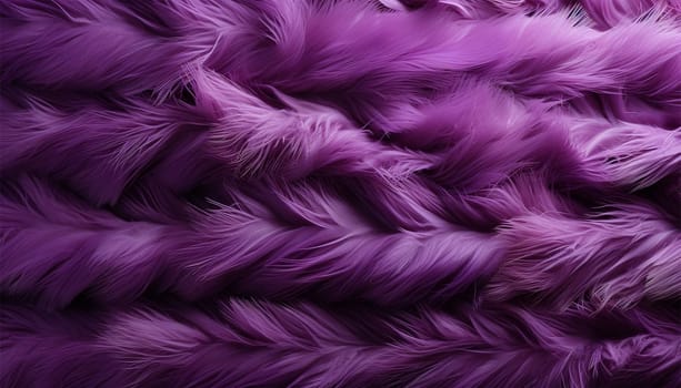 Purple fur texture. Violet glamorous background texture, Violet velvet fabric. Trendy stylish lavender colored. Soft material. Abstract background close up