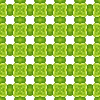 Hand drawn green mosaic seamless border. Green popular boho chic summer design. Textile ready astonishing print, swimwear fabric, wallpaper, wrapping. Mosaic seamless pattern.