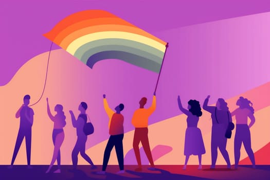 festival pride celebration community flag gay rainbow party sex march background group transgender homosexuality lifestyle homosexual parade pride lgbt concept freedom. Generative AI.