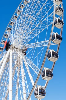 BRISBANE, AUSTRALIA - JULY 29 2023: The popular tourist attraction of the Wheel of Brisbane along Southbank in Brisbane, Queensland, Australia