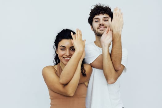 gymnastics meditation lotus pose man and woman doing yoga exercises