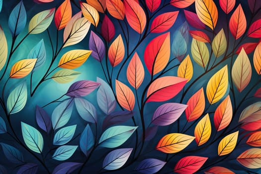 Pattern of colorful autumn leaves.