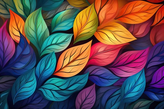 Pattern of colorful autumn leaves.