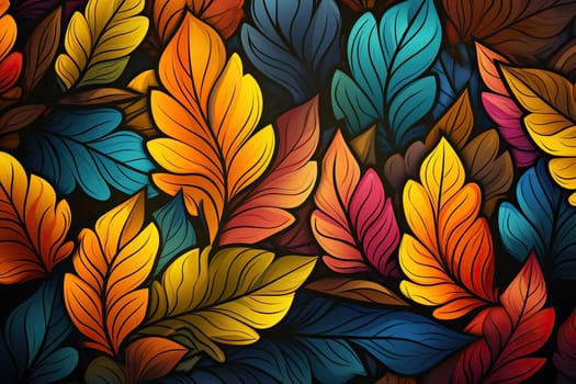 Pattern of colorful autumn leaves.