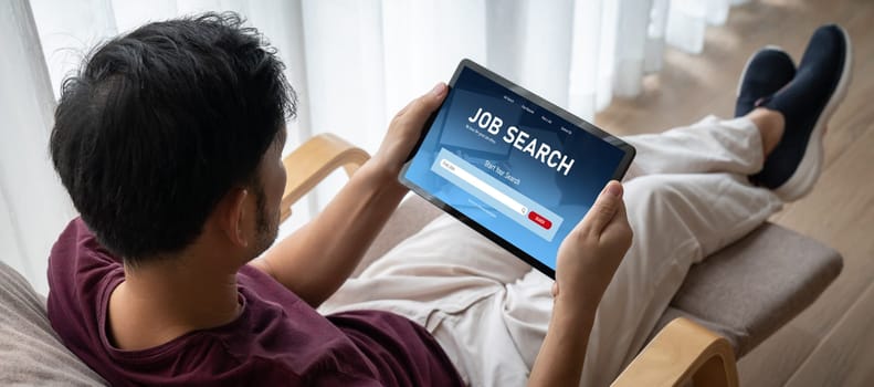 Online job search on modish website for worker to search for job opportunities on the recruitment internet network