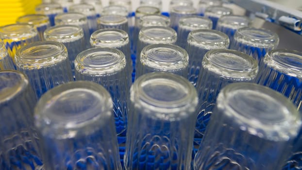 Plenty of festive glasses in a restaurant kitchen equipment