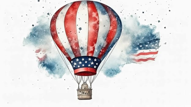 A majestic hot air balloon soars, a vibrant burst of color and freedom in the boundless, dreamy expanse