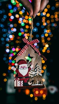 Christmas decorations. Colorful Christmas lights background